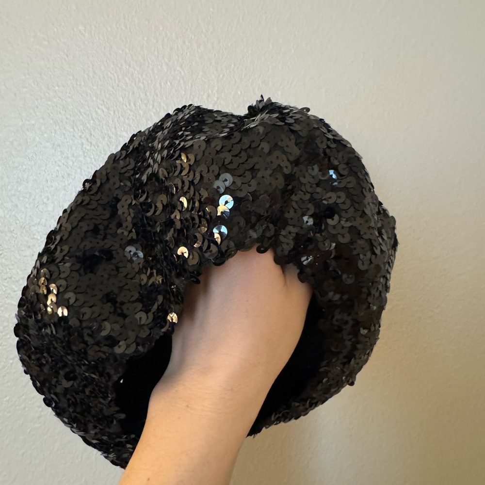 Free People Black Sequin Beret - Picture 5 of 5